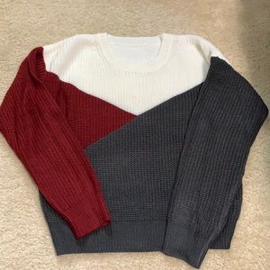 Women’s Shein color block sweater. Size L.